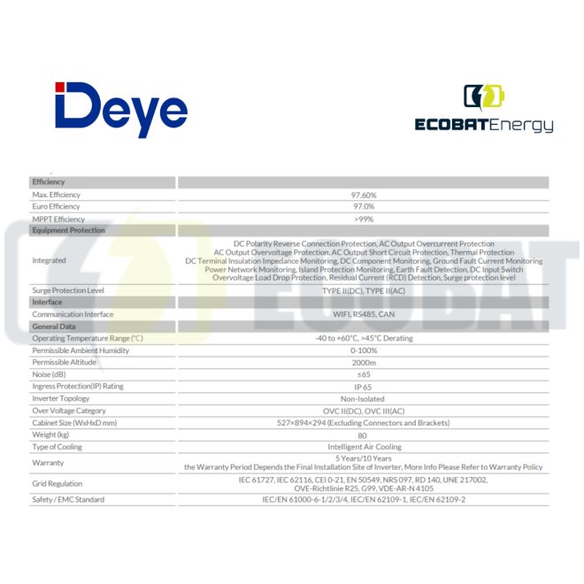 Invertor Deye Hibrid SUN-50K-SG01HP3-EU HV