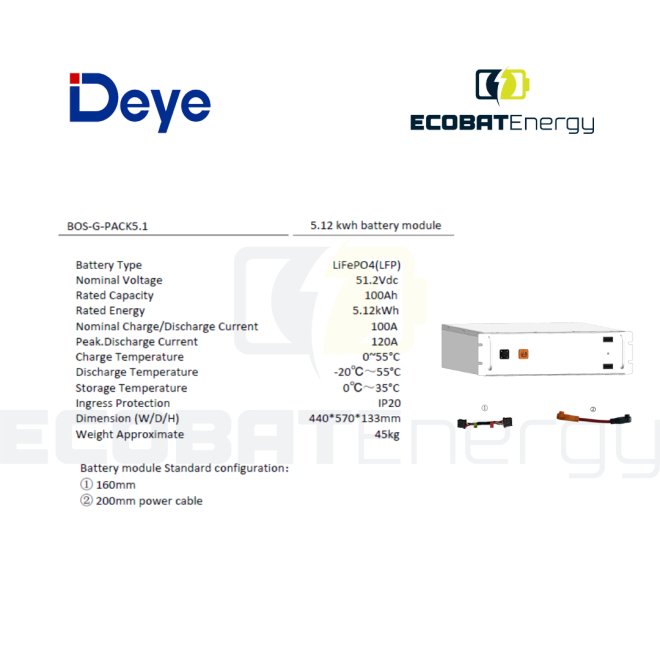 Acumulator Deye  BOS-G Pro 5.12 Kwh HV 
