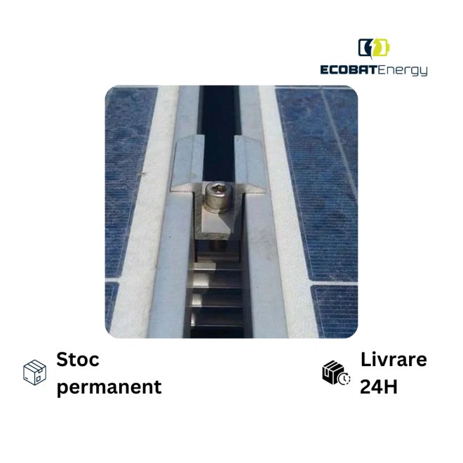 Clema dubla îmbinare panou fotovoltaic Profil Tip H