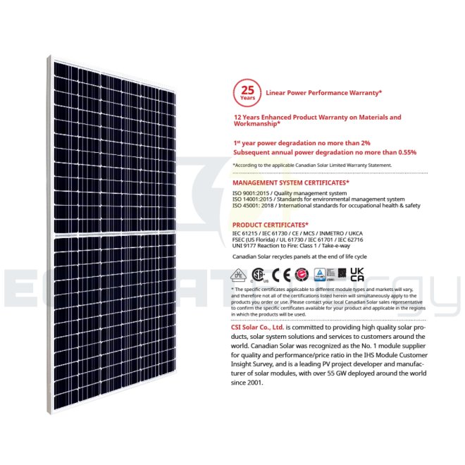 Panou fotovoltaic CanadianSolar 455Wp MONO PERC