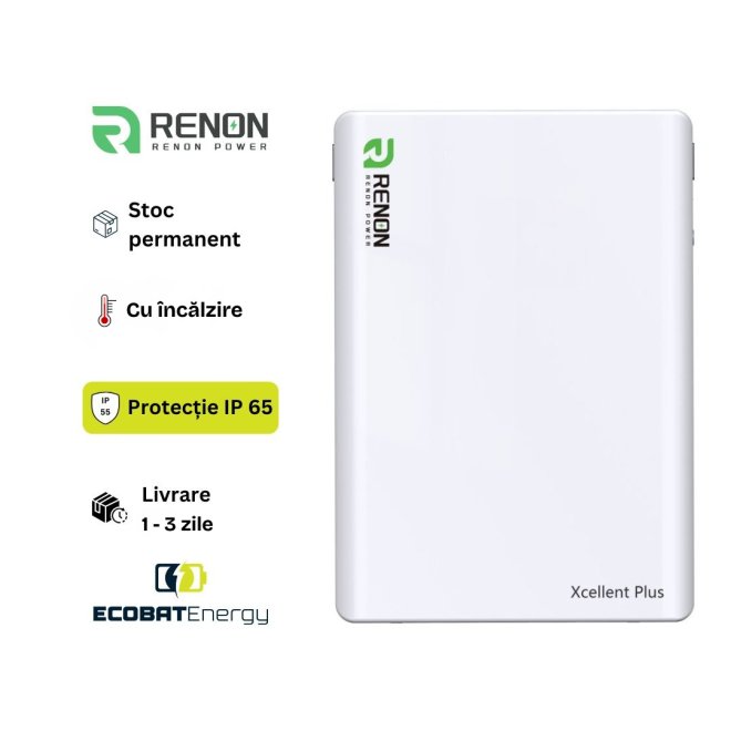 Acumulator Renon Lifepo4 Xcellent Plus 16 kWh 51.2V-314Ah IP65 Cu Incalzire