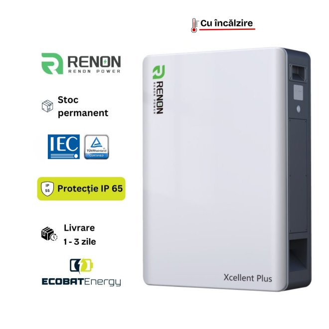 Acumulator Renon Lifepo4 Xcellent Plus 16 kWh 51.2V-314Ah IP65 Cu Incalzire