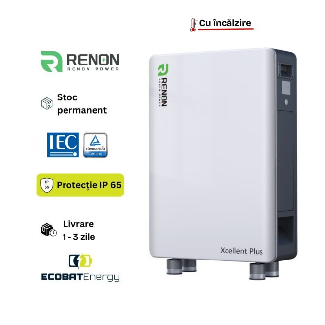Acumulator Renon Lifepo4 Xcellent Plus 16 kWh 51.2V-314Ah IP65 Cu Incalzire